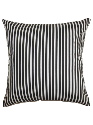 Black Ticking Stripe Throw Pillow (18"x18") - The Pillow Collection