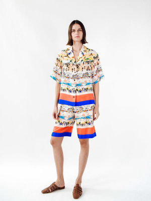 Postcard Print Resort Shirt