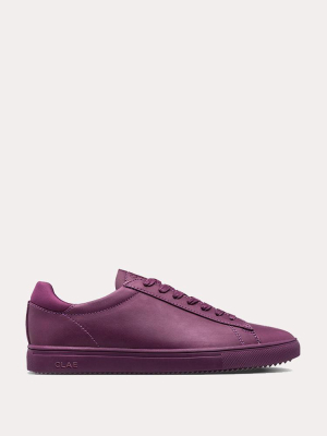 Clae Bradley Plum Full Grain Leather Sneakers