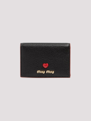 Miu Miu Heart Embellished Cardholder