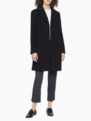 Solid Notch Lapel 3-button Walker Coat