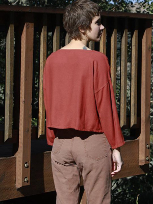 Me & Arrow - Drop Shoulder Long Sleeve In Rustic Red