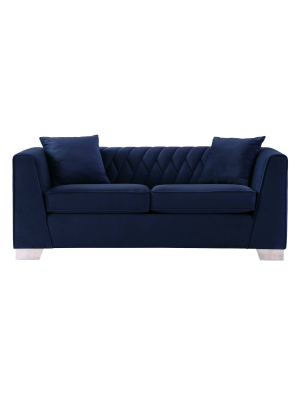 Cambridge Contemporary Loveseat Steel/blue - Armen Living