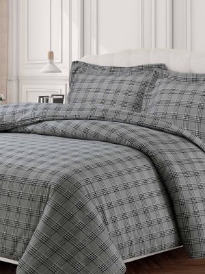 Savannah Cotton Flannel Printed Oversized Duvet Set - Tribeca Living