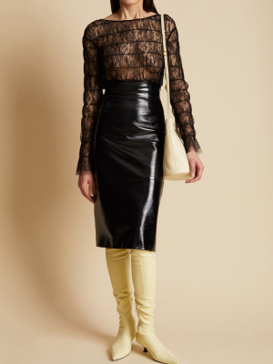 The Mya Skirt In Black Patent Leather