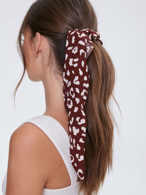 Leopard Print Bow Scrunchie