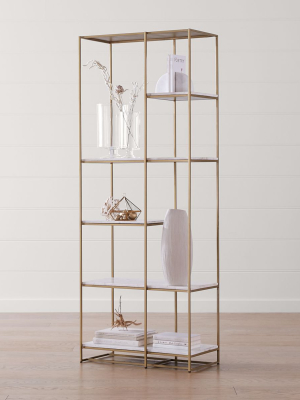 Estelle Brass And Marble Bookcase