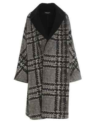 Undercover Checked Print Oversized Coat