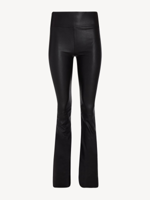 Black Leather Super Flare Legging