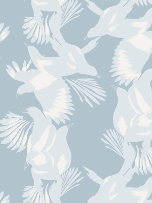 Magpie Wallpaper In Blue Bell From The Kingdom Home Collection By Milton & King