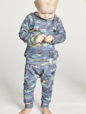 Munsterkids Infant Koby Pant - Navy Neon Hawaii