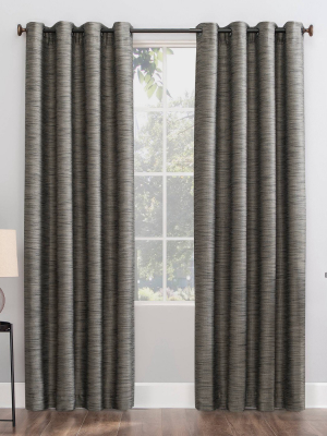 Rhett Woven Strie Theater Grade Extreme 100% Blackout Grommet Curtain Panel - Sun Zero