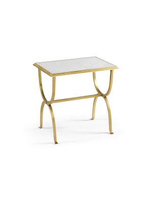 Églomisé & Iron Rectangle Side Table