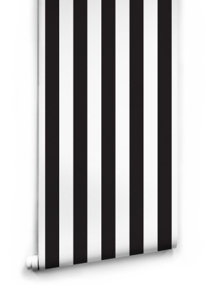 Black & White Stripe Wallpaper By Ingrid + Mika For Milton & King