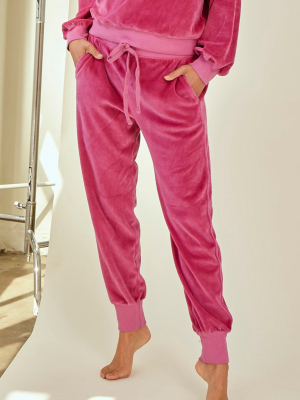 Velour Sweatpant <br> Magenta