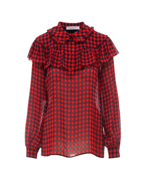 Philosophy Di Lorenzo Ruffle Detail Check Shirt