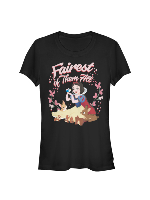 Junior's Snow White And The Seven Dwarves Fairest Princess T-shirt