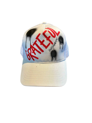 'grateful' Painted Hat