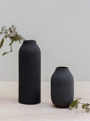 Black Engobe Vase Set