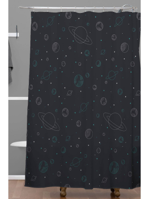 Hip Pattern Planets Shower Curtain Black - Deny Designs