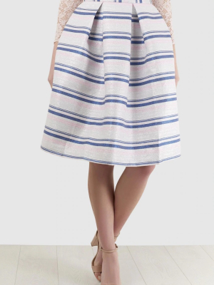 Metallic Stripe Jacquard Skirt