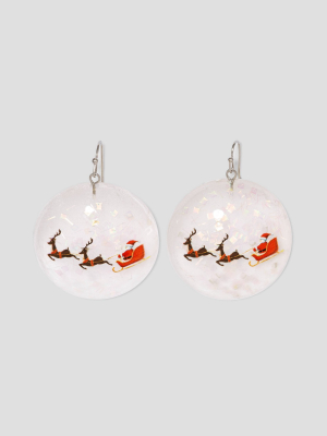 Glitter Flecked Christmas Globe Earrings