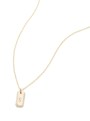 Engraved Initial Tag Necklace