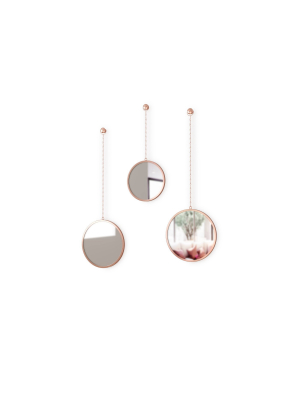 Set Of 3 Dima Round Decorative Wall Mirrors Copper - Umbra