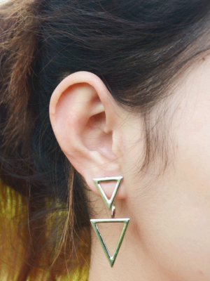 Double Trouble Triangle Earrings