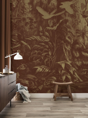 Gold Metallic Wall Mural In Tropical Landscapes Rust By Kek Amsterdam