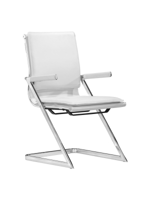 Modern Ergonomic Upholstered Conference Chair - White - Zm Home