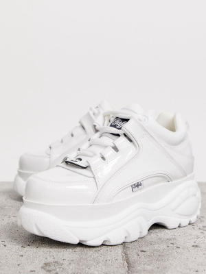 Buffalo London Classic Lowtop Sneakers In White Patent