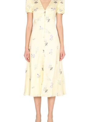 Self-portrait Floral Printed V-neck Midi Dress