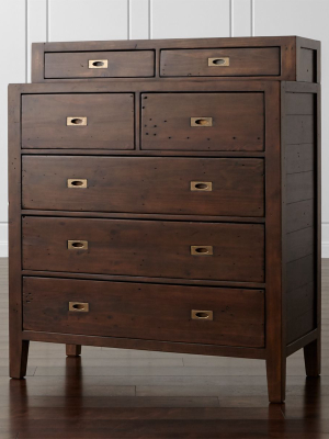 Morris Chocolate Brown 5-drawer Chest With Hutch