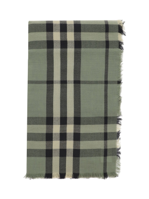 Burberry Check Frayed Scarf