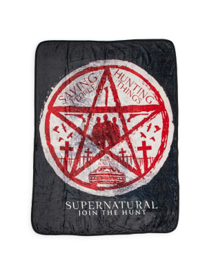 Just Funky Supernatural Join The Hunt Fleece Throw Blanket - 45 X 60-inches