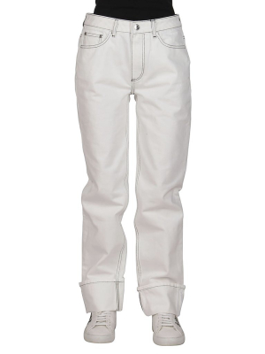 Burberry Contrast Stitch Straight Leg Jeans