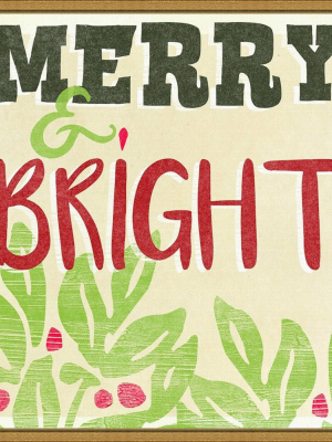 16" X 16" Lets Get Jolly Merry By June Erica Vess Framed Canvas Wall Art - Amanti Art