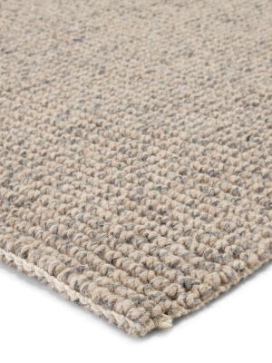 Chael Natural Solid Gray & Beige Rug