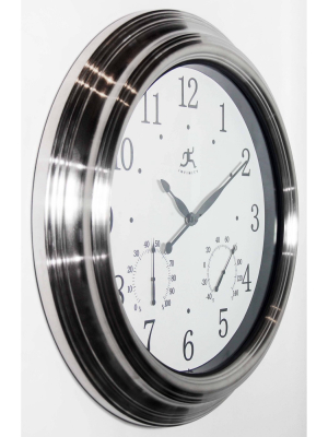 18.5" Churchill Round Wall Clock Silver - Infinity Instruments