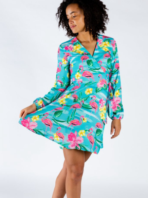 The Fort Lauderdale Vice | Flamingo Tropical Wrap Dress
