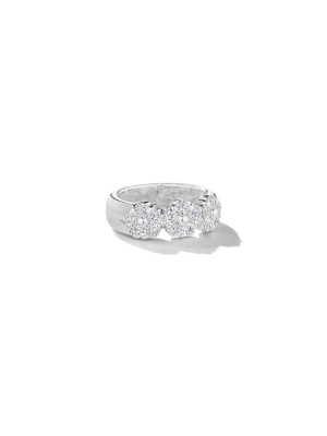 Anzia Flower 3-station Diamond Ring - Medium