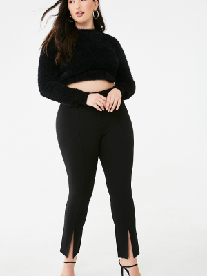 Plus Size Split-hem Leggings