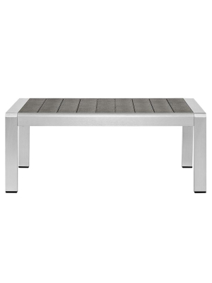 Wharf Silver Gray Outdoor Patio Aluminum Coffee Table