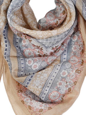 Margaux Silk Scarf - Taupe/blush