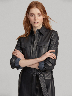 Leather Shirtdress