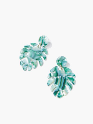 Tropical Leaf Drop Earrings