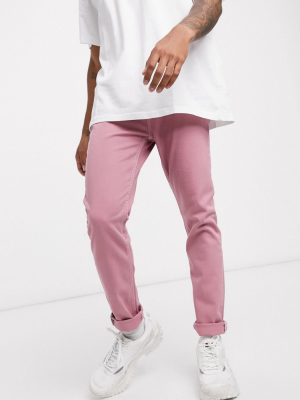 Asos Design Skinny Jeans In Pink