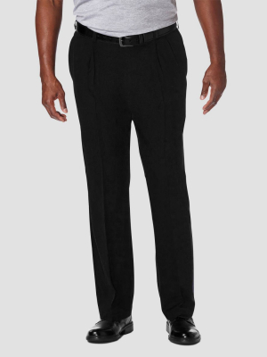 Haggar Men's Big & Tall Cool 18 Pro Classic Fit Pleat Casual Pants - Black