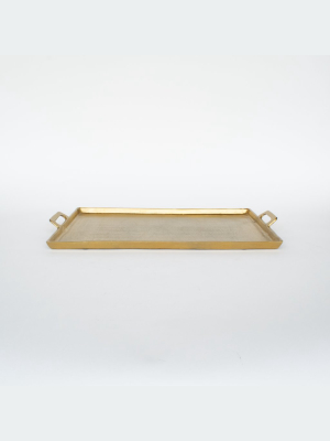 Large Handled Brass Tray